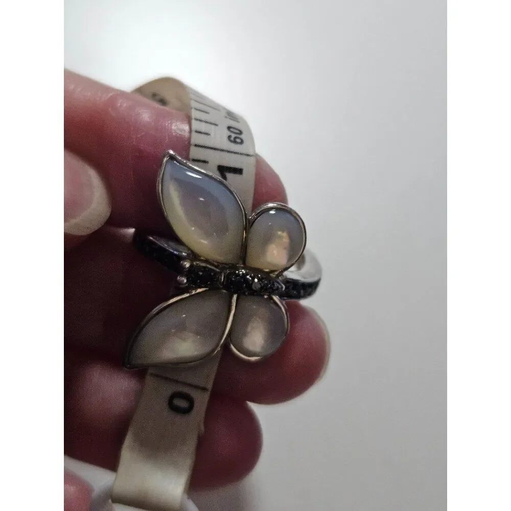 Silver tone butterfly ring size 7